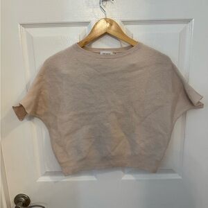 The Reset R label Beige Dolman -Sleeve Cropped Knit Sweater, 100% wool